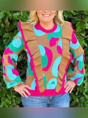Emily McCarthy Lillian Sweater - Meadowbrook Spot Cheetah Size XS